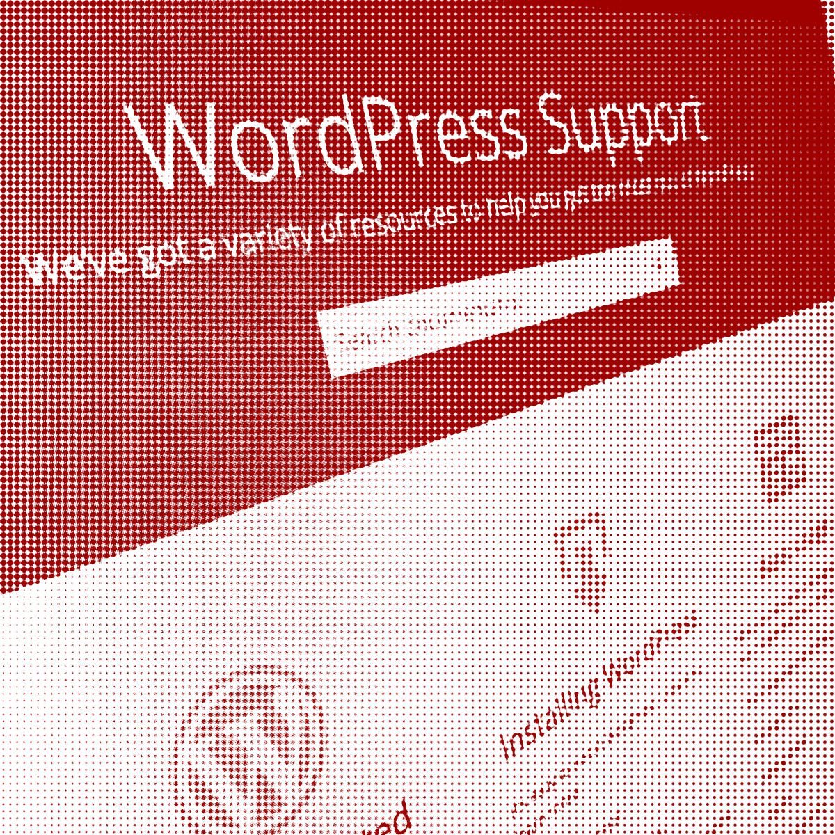 A reddish interpretation of the WordPress Support section